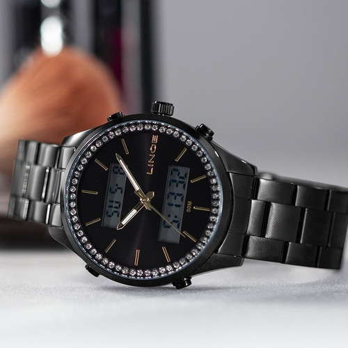 Relógio Feminino Lince Orient Black Original - Lan4591 P1px