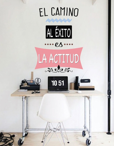 Vinilo Decorativo Frase El Camino Al Exito 110x75cm 314