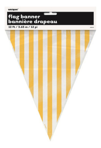 Banderin Triangulitos Flag Franjas Amarillo Blanco 3.65mt U