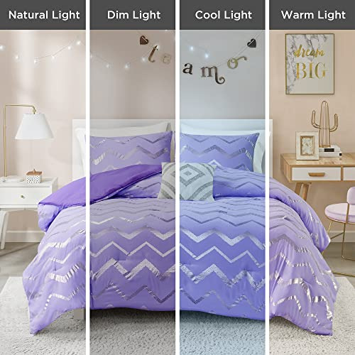 Juego De Edredón Doble Codi Ziggy Purple, Bonita Cama Para N