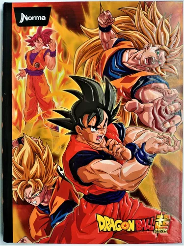 Cuaderno Mediano Dragon Ball Super Goku Fases Cuadros 100hoj | MercadoLibre