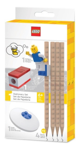 Lego Set De Papeleria 4 Lapices Goma Sacapuntas Figura Le007