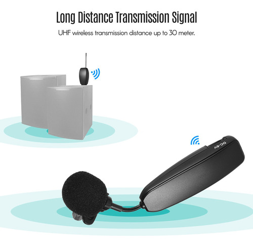 F Sistema De Micrófono Inalámbrico Uhf 2 Transmisor Y 1 Rece