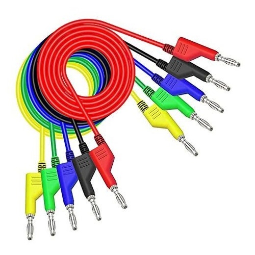 5pcs Stackable Banana To Plug Test Leads Soft Electrical