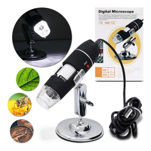 Microscópio Digital Com Cabo Usb E Cd De Instalação 1000x