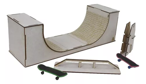 Pista rampa skate de dedo Ilustrada Finger Board Mini Skate Half