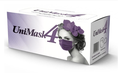 Cubreboca Unimask 4 Lila Uniseal 4 Capas Con 50 Pzas