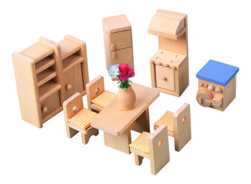 Juego De Muebles En Miniatura Para Casa De Muñecas Comedor