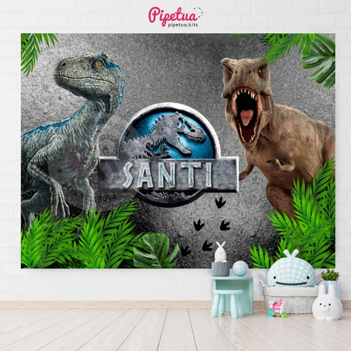 Banner Imprimible 2x1,50m Jurassic World Fondo Mesa Candy