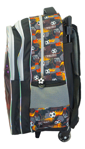 Mochila Carrito + Lunchera Escolar Futbol Para Nenes Niños Kit Vuelta Al Cole