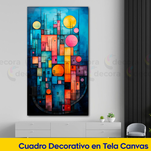 Cuadro Abstracto Figura Arte Colores Moderno 130x70 D