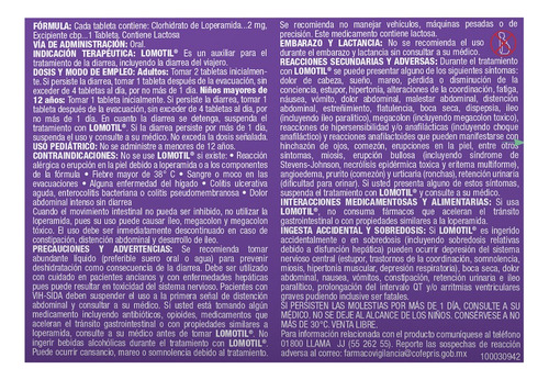 Antidiarréico Lomotil 8 Tabletas 2 Mg C/u