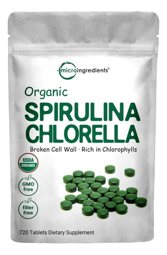 Spirulina Y Chlorella Microingredients 3000mg 720 Tabletas 
