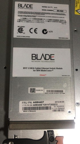 Blade Network BN-RZZ Nortel IBM P/N 44W4407 1/10GB Uplink Ethernet Switch 6-Port 