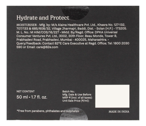 Crema Hidratante 82e 82e Con Spf 40 Pa Plus Para Hombres