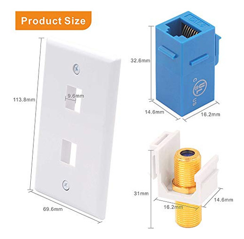 Placa De Pared De Ethernet Coaxial Vce (listado Ul) Y Paquet