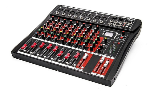 Mesa De Som Bluetooth Usb Mixer Mp3 Digital 8 Canais Le711