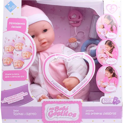 Bebe Gestitos Movimientos Faciales Reales Rie Y Llora 2899