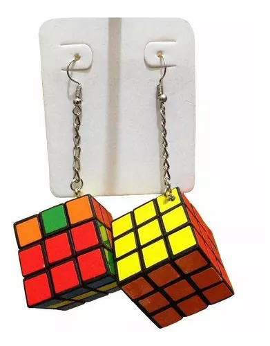 Brinco cubo mágico funcional 3x3cm