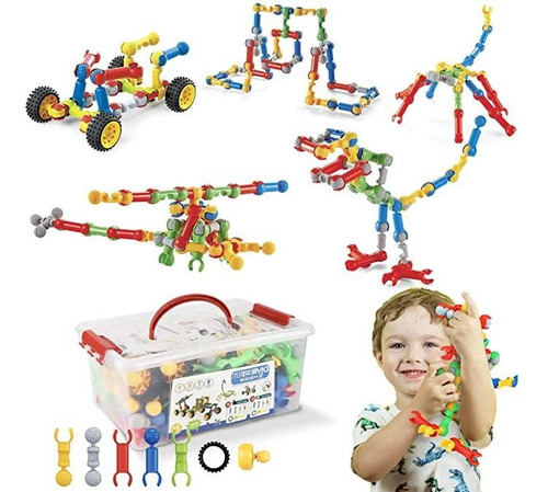 Juego De Construcción Para Niños, 125 Piezas De Aprendiza.