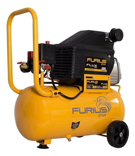 Compresor de aire eléctrico portátil Furius FC25 monofásico 25L 2hp 110V 60Hz amarillo