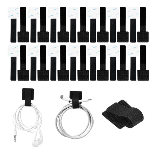 50 Unidad Envoltura Cabl Adhesivo Desmontabl Cinta Gancho