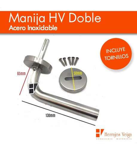 Imagen 3 de 9 de Manija Puerta Picaporte Curva Acero Inoxidable Doble T/toshi