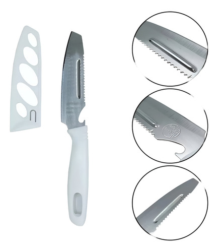 Faca Multiuso 4 Funções Cabo Colorido Inox 22cm Home&more