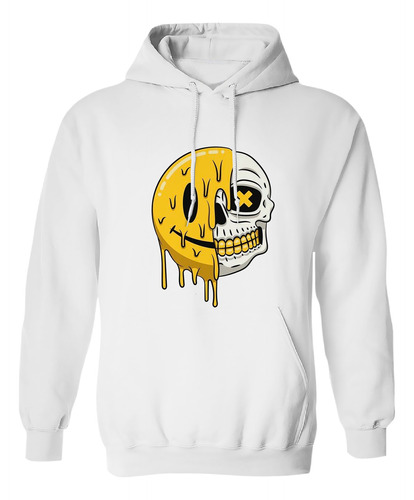 Sudadera Con Gorro Emoji Derretido Craneo Calavera 