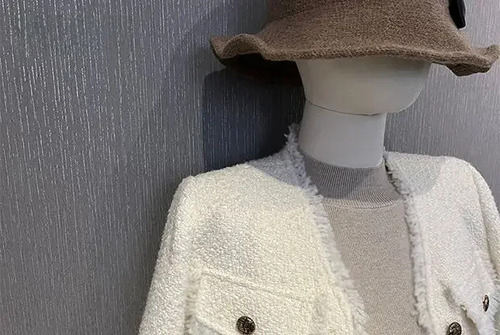 Top Corto Con Cuello En V Para Mujer, Chaqueta De Tweed