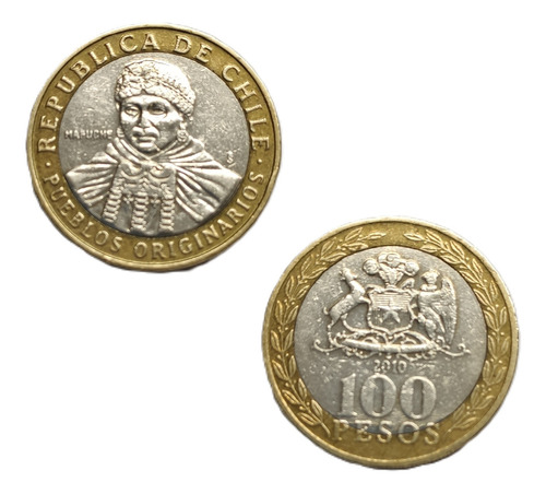 Moeda Coleção 100 Pesos Chile 2010 Pueblos Povos Originários (Usado)