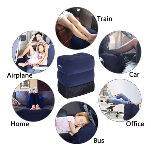 Almohada Inflable Para Reposapies De Viaje, Almohada De Altu