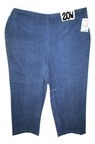 Pantalon Jeans Azul Mezclilla Talla 20w (40w) Alfred Dunner 