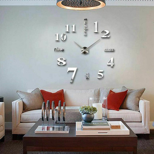 Reloj De Pared Para Bricolaje, Espejo 3d Silencioso, Pegatin