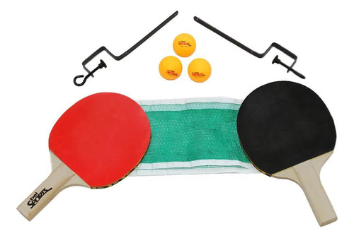 Conjunto De Ping Pong Tênis De Mesa Raquetes Bolinhas E Rede