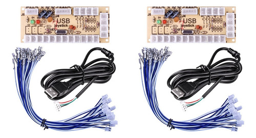 2 Tarjetas De Circuito Tipo Joystick Diy Arcade, Usb, Mando