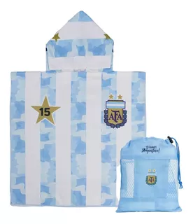 Ponchito Afa Arg Niño + Mochila Toalla Secado Rapido Futbol