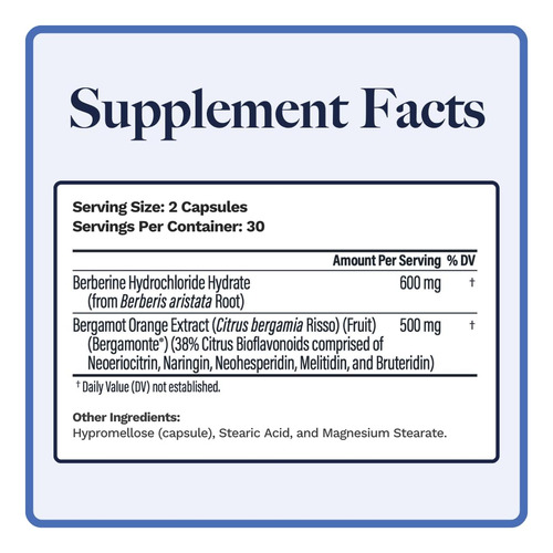 Berbercol | 500 Mg De Bergamota Citrica (como Bergamonte) Y