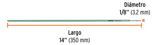 2kg Electrodos 6013, 1/8 Rutílico Estructura Ligera 30-180a Verde