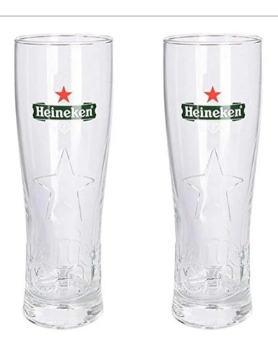 2 Pintas Vaso Cerveza Heineken Original 350 Ml Star Francia 