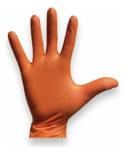 Guantes Nitrilo Texturizado Naranjo Industrial Talla L