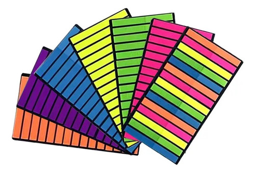 Pack 7 Notas Adhesivas Strips Transparente Destacador Texto