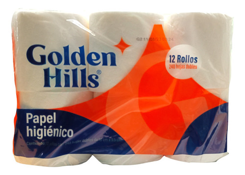 Papel Higienico Basico Golden Hills 12 Pz