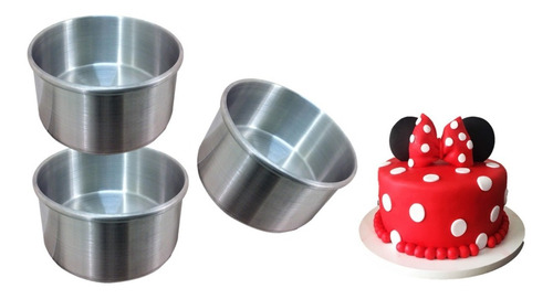 Moldes Altos Pastel Redondo Recto Repostería 16 Cm Set 2 Pzs