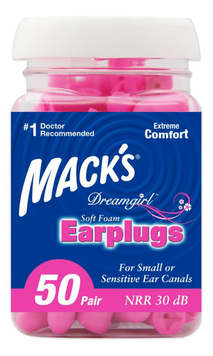 Tampões de ouvido Sleep Noise Foam, 50 unidades de goma de bolha rosa