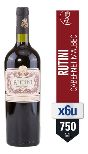 Vino Rutini Cabernet Malbec 750 Ml X6 Unidades