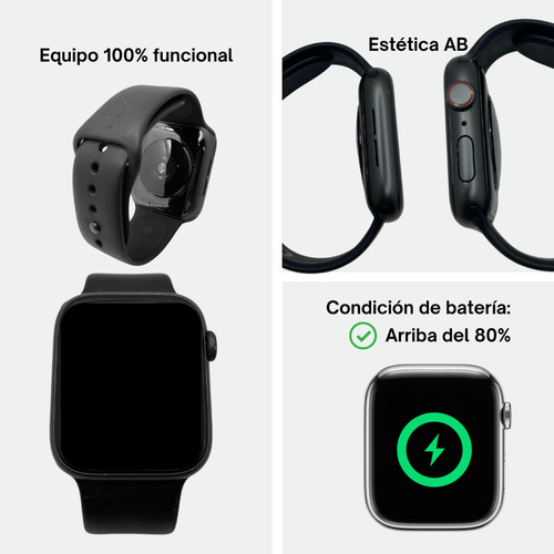 Apple Watch Se 1ra Gen Gps + Lte Caja De 44mm Grado A Space Gray Deportiva Negro (Reacondicionado)