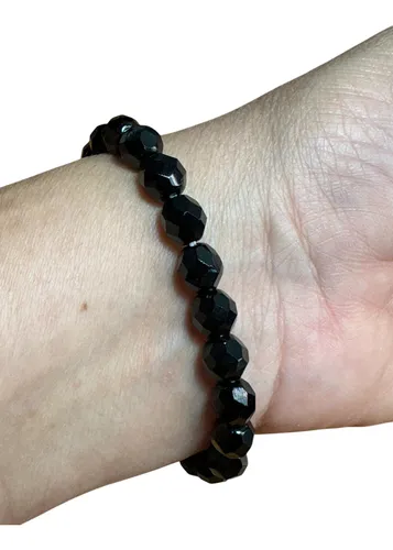 Pulsera Azabache Negro Facetado 8mm Protección Amuleto Negro 6 Cm 19 Cm