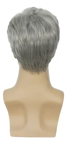 Sylhair Men Wigs Short Silver Gray Wig Male Guy Short