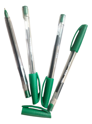 Lápiz Pasta Punta Media 1.0mm Verde Cristal Artel 4 Unidades Exterior Transparente
